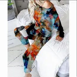 Moletons femininos oversize com pintura estampada de lã, conjunto de 2 peças, moletom, calças esportivas, roupas esportivas de inverno, femininas