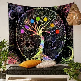 Tapisseries Tapestry Art Deco Filte Tree of Life Tarot TABLECLOTH ALTAR Tyg gardin hängande hem sovrum vardagsrum dekoration r230713