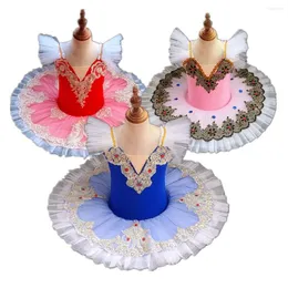 Roupas de palco Saia de balé infantil Lago dos cisnes branco Dança do ventre Tutu Roupas de desempenho para meninas Treinamento
