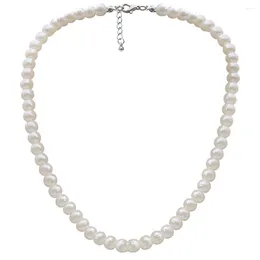 Anhänger Halsketten Damen Halskette Zierkette Elegant Zarte Hoop Chokers Frauen Perle Braut Weiß