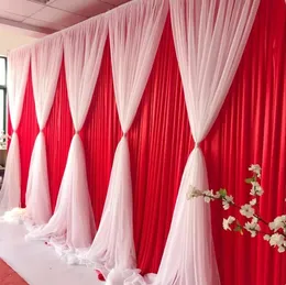 3M*6M Królewski Niebieski Tło ślubne z białym Volie Volance Wedding Stage