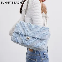 Avondtassen Mode Zomer Jeans Denim Schouder Crossbody Handtas Canvas Meisje Handtas Casual Chain Designer Tote 230712