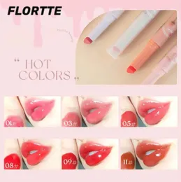Lipstick FLORTTE Brand First Kiss Series Love Pen Mirror Water Light Lip Glaze Hydrating Women Beauty Cosmetics 230712
