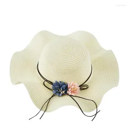 Berets Breathable Wide Brim Straw Sun Hat With Foldable Flanging - Stylish Protection Cap For Women And Girls Perfect