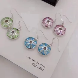 Dangle Earrings S925 Silver Heavy Industry Color Shell Fashion Charms Personnalisable Women Colgantes Mujer