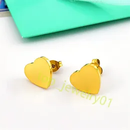orecchini a forma di cuore disegnati da designer per donne orecchini in oro di lusso di grandi e piccole dimensioni per coppie. Regali di gioielli perforati per le donne