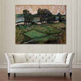 Handgjorda konstverk dukmålningar av Vincent Van Gogh Landscape med bridge över Oise Modern Art Kitchen Room Decor