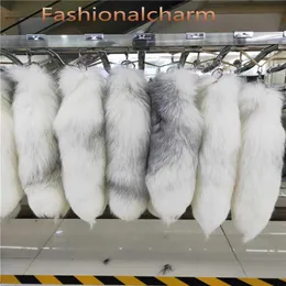 40 cm 16 -długotrwały 100% prawdziwy oryginalny futra Fur Fur Kekianie Plush Pom POMS Cosplay zabawka Keyrings Car Bierek Bag w torbie Tasse260L