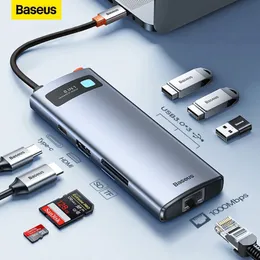 Netzkabelstecker Baseus 4K 60Hz USB C Hub Typ zu Ethernet Port PD 100W Adapter für MacBook Pro 3 0 Laptop Tablet Zubehör 230712