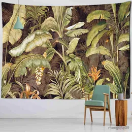 Gobeliny tropikalne rośliny bananowe gobelin wiszący psychodeliczny tajemnica hipisów hippie boho home pokój dekoracje r230713