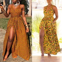 Afrykańskie sukienki dla kobiet 2020 Moda długa sukienka Maxi Floral Bazin Vestidos Dashiki Party African Ubrania Africaine297s