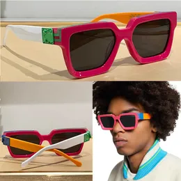 2023 Millionaires Sonnenbrille Z1895E Quadratische Herren-Sonnenbrille Offizielle neueste Sonnenbrille mit rosafarbenem Acetatfaserrahmen Millionaire Retro-Zierbrille 1165W 96006