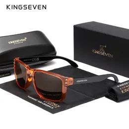 Montature per occhiali da sole Genuine KINGSEVEN Brand Square Retro TR90 Occhiali da sole polarizzati Donna Uomo Modello in fibra di carbonio Design Outdoor Sports Eyewear 230712