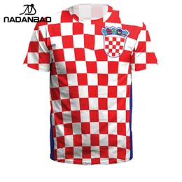 Running Sets NADANBAO Summer MenWomen Croatia Football Jerseys Sport Tee Tops 3D Printing Futebol Soccer Jersey Fitness Shirt 230712
