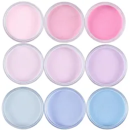 Acrylpulver Flüssigkeiten 9Box Set Gemischter bunter Farbverlauf Geschnitzte Pulver Nagelverlängerung 3D Professionelle Maniküre Pigment Staubspitzenzubehör 230712