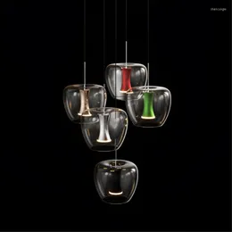 Pendant Lamps Postmodern Designer Clear Glass Led Lights Luxury Living Room Restaurant Kitchen Loft Decor Spots Hanging Light Fixtures