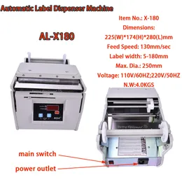 Máquina dispensadora automática de etiquetas de 5-180mm, AL-X180 de alta calidad, dispositivo separador de etiquetas adhesivas, 220V, 110V