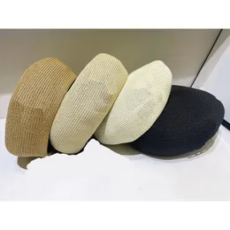 ベレットレディースカボチャの帽子アーティスト帽子ファッションフェイスシンラベルハット春の夏のカジュアルベレーベレーベレーベレーベレーベレーズ薄い通気中空のニットキャップデザイナー
