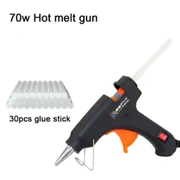 Caulking Gun 70W Melt Glue Gun With 7MM Transparent Glue Stick Mini Gun Home Electric Heat Temperature Gun Repair Tool Special Stick Set 230712