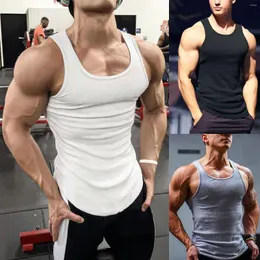 Męskie podkoszulki siłownia kulturystyka Stringer Top trening umięśniony krój koszula Fitness kamizelka bez rękawów koszulki sportowe Polera Musculosa Hombre