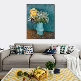 Pintura em tela de belas artes Vaso de flores Van Gogh Artesanato Vincent Van Gogh Reprodução de obras de arte Decoração da casa