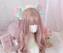 Party Supplies Lolita Daily Bear Ear Headband Lovely Bowknot KC Hair Accessories Mori Girl Kawaii Hoop Cosplay Clasp B911