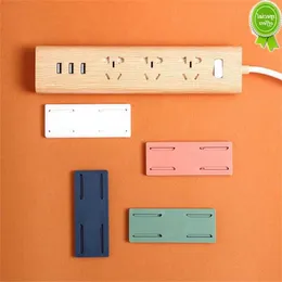 Row Plug Holder Power Socket Strip Self-adhesive Fixator Wall Mounted Wall Fixer Holders Free For Kitchen Home Office Storage