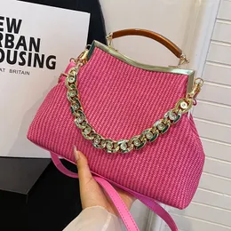 Evening Bags Designer Shell Clip Weave Wallet ChainShoulder Bag Luxury Clutch Party Pink Handbag And Purse Chic Hobo 230713