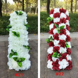 Kwiaty dekoracyjne ślubne droga ołowiu długie stoliki centralne kwiaty drzwi łuku nadproże