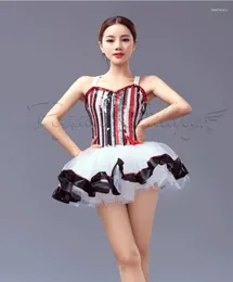 Vêtements de scène 2023 Ballet Tutu justaucorps de gymnastique enfants robe de danse femmes rayé paillettes Costumes adultes vêtements de danse classique