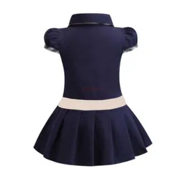 아기 소녀 드레스 옷깃 대학 바람의 짧은 소매 주름 폴로 셔츠 치마 어린이 캐주얼 디자이너 의류 아이의 옷