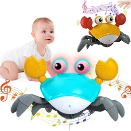 Crawling Crab Babyleksak med musik och LED-ljus för barn Småbarn Interaktivt lärandeutveckling Leksak Julklapp