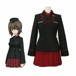 Anime Girls und Panzer Maho Nishizumi Cosplay Kostüm Tekdüze Elbise Özel Made2755