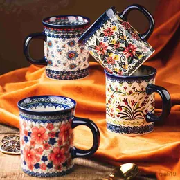 Muggar originalblommor kaffe mugg kawaii vackert mjölk te müsli porslin frukost koppar 400 ml keramisk kopp kreativ gåva till vän r230713