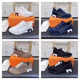 Sneaker rimbalzante Scarpe da ginnastica firmate Scarpe in pelle scamosciata Scarpe da corsa in rete patchwork traspirante Donna Uomo Sneaker rimbalzante Scarpa piatta in gomma antiscivolo