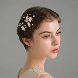 ヘッドピース3PC/セットセラミックフラワーウェディングヘアアクセサリーセットブライダルコームヘアピン花嫁ヘッドドレスブライドメイドヘッドジュエリー