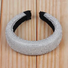 Fermagli per capelli Fascia per capelli con strass per la testa di grandi dimensioni Fasce per capelli con strass per donna Accessori per fascia in cristallo di vetro spugnoso di moda