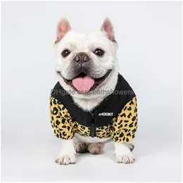 ملابس الكلاب في الهواء الطلق Cat Small Dogs Summer Outfit Puppy Hitten Suit Jas Luipaard Print Pets مصمم ملابس الملابس