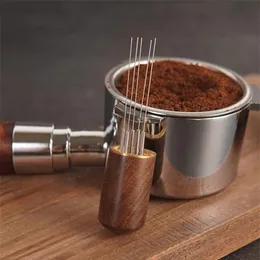 Kaffekonstnålar Rostfritt stål Kaffepulver Tamper Espresso Powder Stirrer Distributör Leveler WDT Tools Cafe omrörande barista Tillbehör 230712