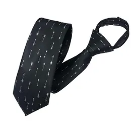 Zipper tie 6cm dot strip business necktie ready knot polyester men's neck ties wedding groom team neckwear 2pcs lot351E