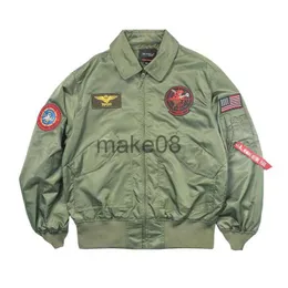 Erkek Ceketler Top Silah CWU36P Bahar Yamalı Askeri Stil Bombacı Pilot Uçuş İnce Kat Rüzgar Çekme Ceket J230713