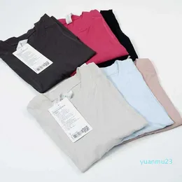 LU-69 Yoga Softstream topy żebrowane damskie koszulę fitness krótkie rękawy Wygodne swobodne koszulki T-shirt TEES212