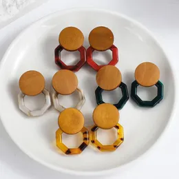 Dangle kolczyki Lifefontier Fashion oświadczenie akrylowe drewniane krople dla kobiet 2023 niezwykłe akcesoria wisiorek Party kolczyk biżuteria