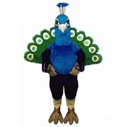 Costume della mascotte del pavone blu di alta qualità Halloween Christmas Fancy Party Personaggio dei cartoni animati Outfit Suit Adult Women Men Dress Carni224Y