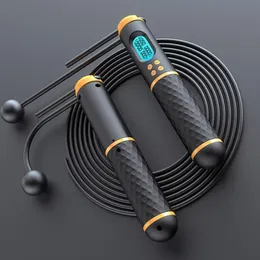 Jump Ropes 2 في 1 حبل تخطي السرعة متعددة السرعة مع محامل كرة محترفة عداد رقمي ومقابض غير محددة تقفز Calorie Count 230712