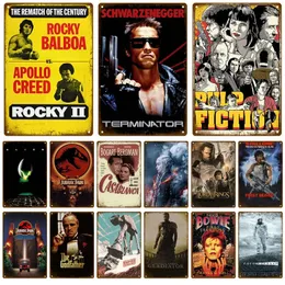 Ünlü Amerikan Film Metal Poster Klasik Filmler Sanat Metal İşaretleri Rocky Tin Sign Man Mağara Oturma Odası Duvar Dekor Estetik Mobilya Dekorasyon Kişiselleştirilmiş Hediyeler W1