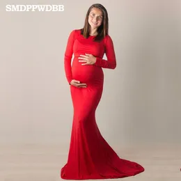 SMDPPWDBB Sukienka macierzyńska Praph Praph Praph Props Sukienka z długim rękawem Suknia syrenka Baby Shower Plus287o