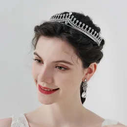 Acessórios para o cabelo de noiva de casamento de alta qualidade, cristais de strass, tiaras e coroa com pente, designer de noiva