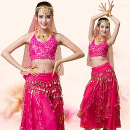 Stage Wear 4pcs Set Donna Egitto Performance Costume di danza del ventre India Tribal Gypsy Costumi di danza del ventre per le donne che ballano