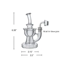 Waxmaid 6.38inch Trophy Incycler Clear Nargile Clear Cam Beher Gals Su Boru Cam Bong 14mm Eklem Petrol Depoları ABD Depo Perakende Sipariş Ücretsiz Kargo